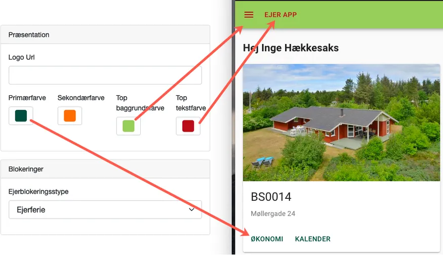 Loginside for ejer app