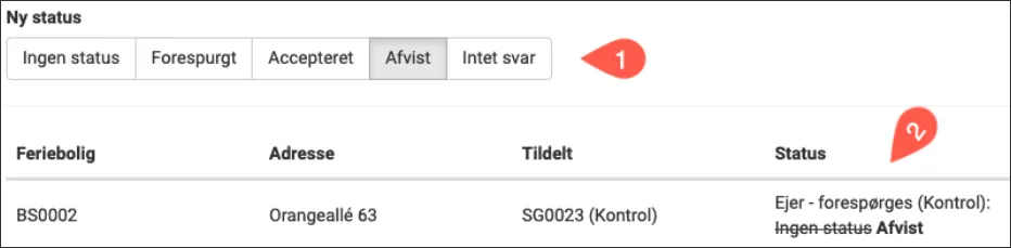 Skift status på ejerforespørgsel