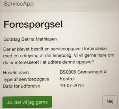 Eksempel på indhold i en forespørgelse 