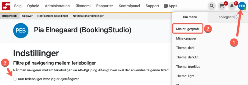 Sæt indstillinger for ejerrådgiver