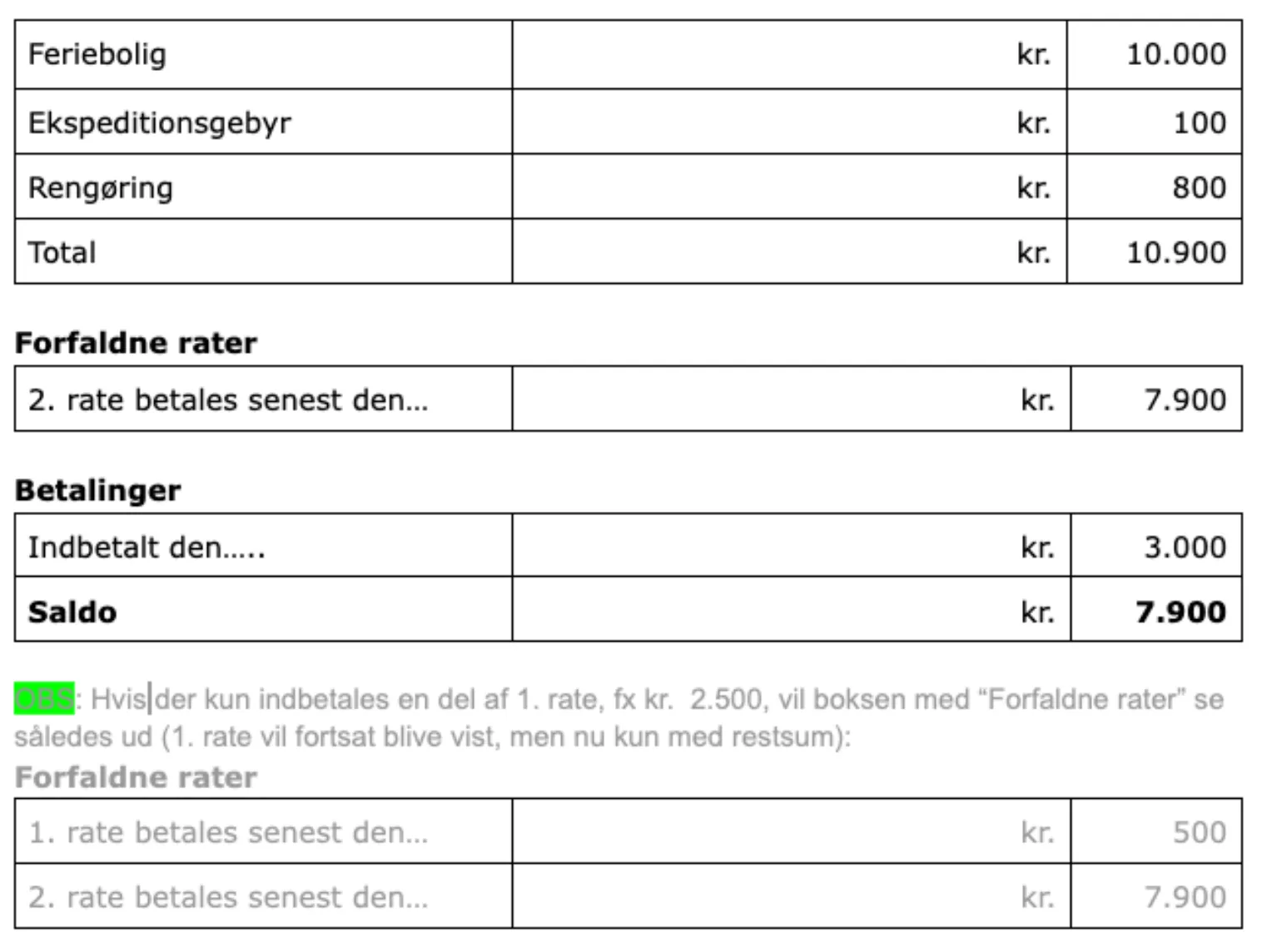 Åbner dokument ellers sender til indbetaling