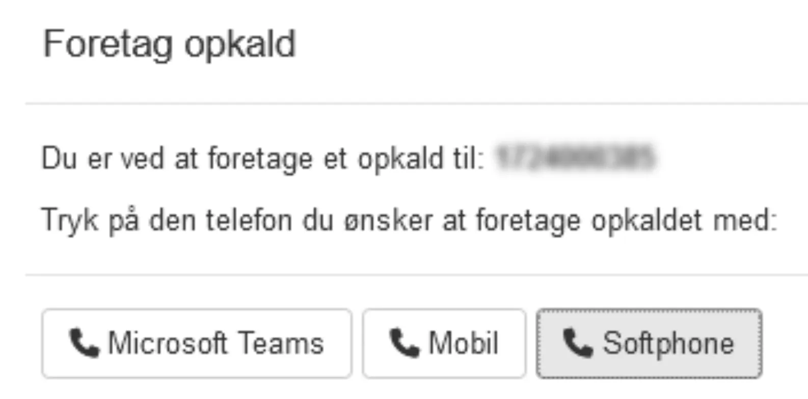 Opkaldsmuligheder