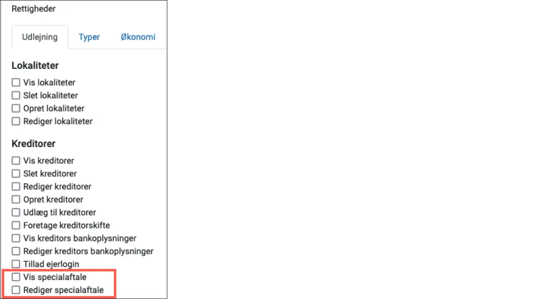 Styr tilgængeligheden på feltet