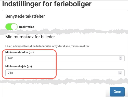 Billede med advarsel om lav opløsning