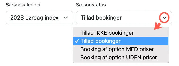 4 valgmuligheder for sæsonstatus