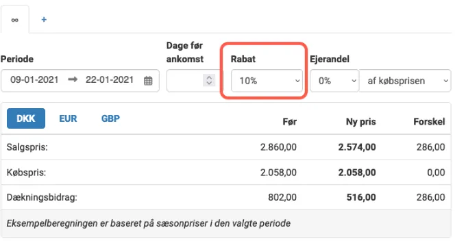 Et eksempel på en perioderegel