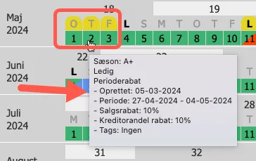 Se info om periodereglen via ferieboligens kalender