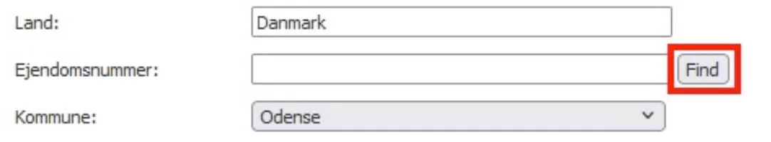 Søgning af ejendomsnummer
