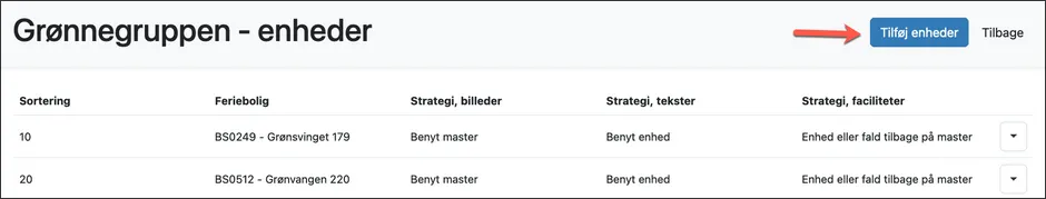 Tilføj enheder til masteren