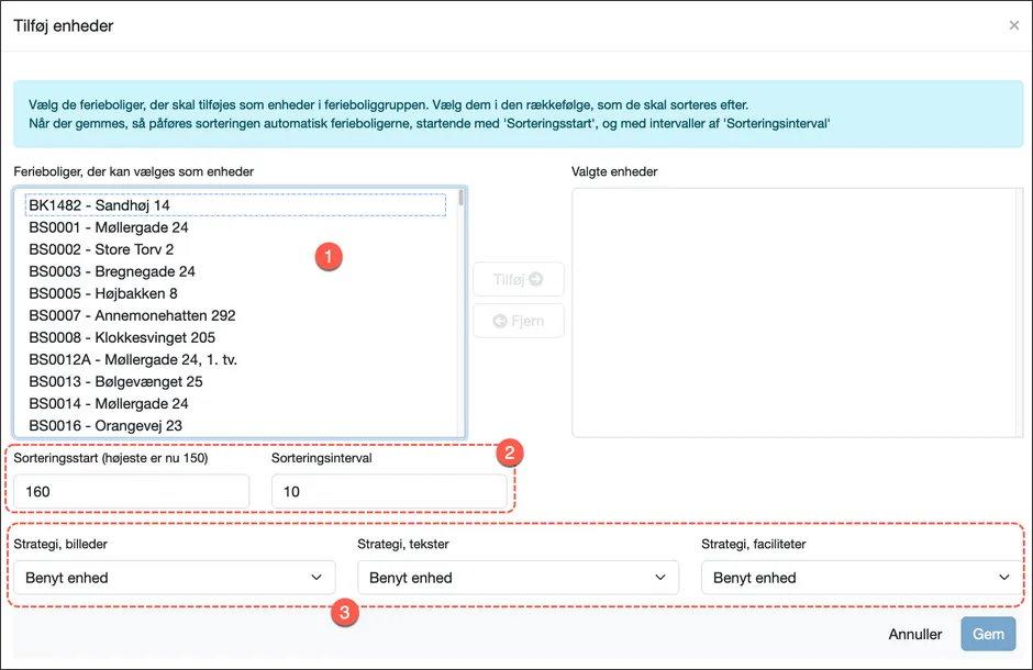 Tilpas indstillingerne på masteren