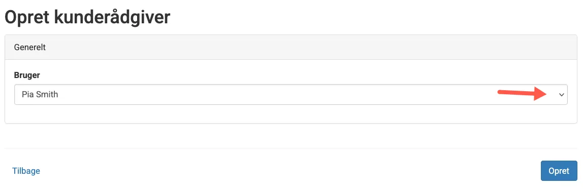 Vælg en bruger som ferierådgiver