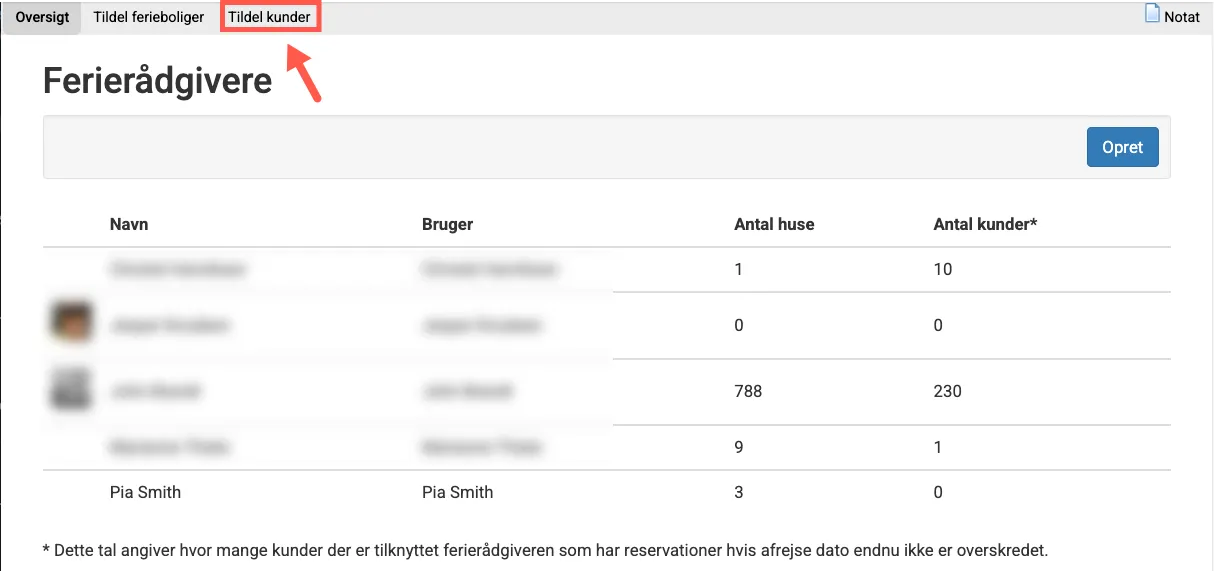 Tildel kunder til rådgiveren
