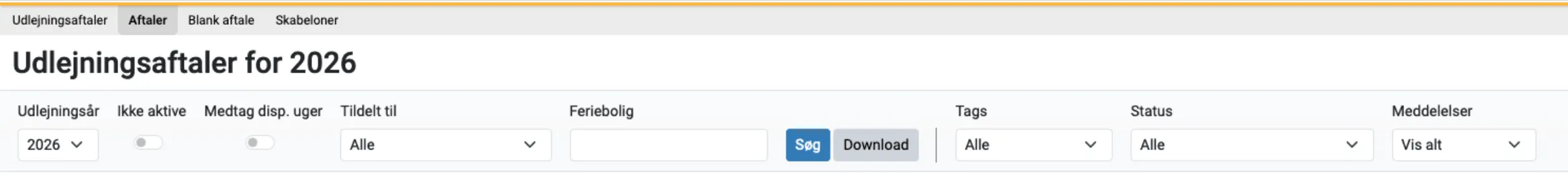 Filtreringsmuligheder