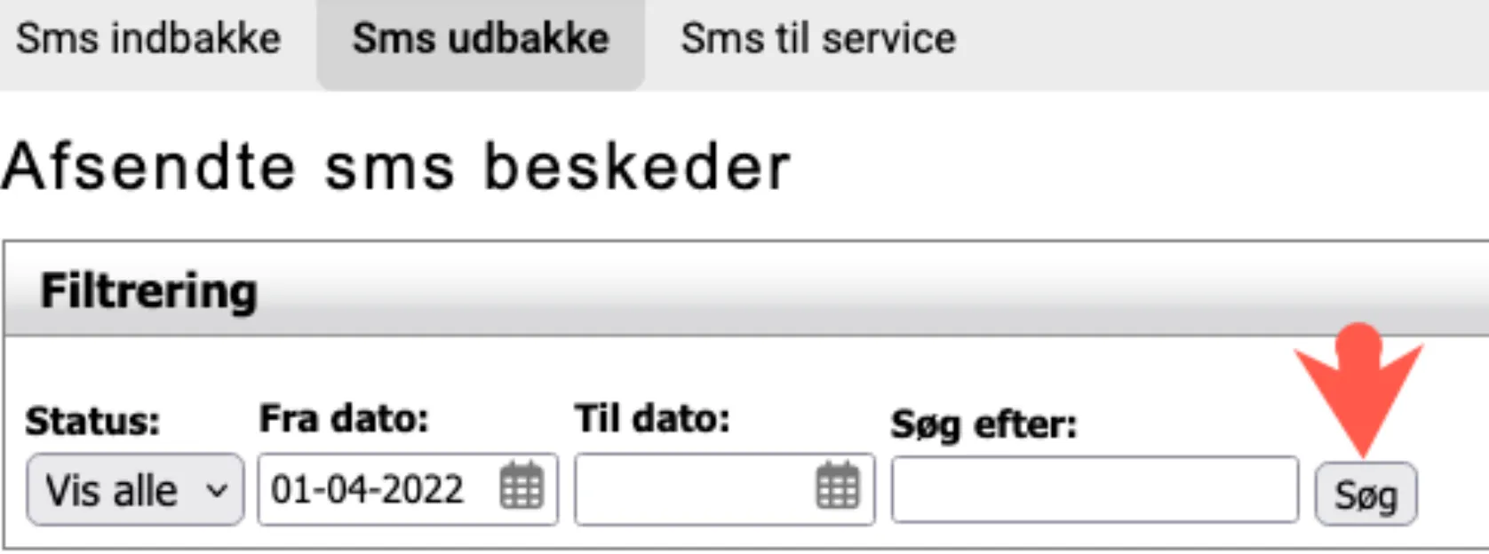 Søg via filter