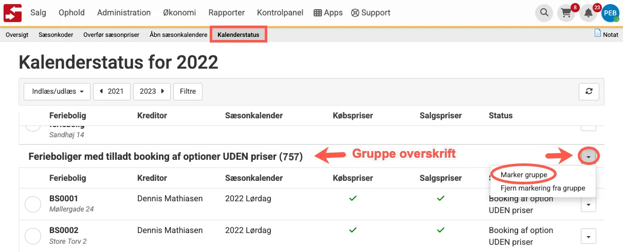 Markér gruppe