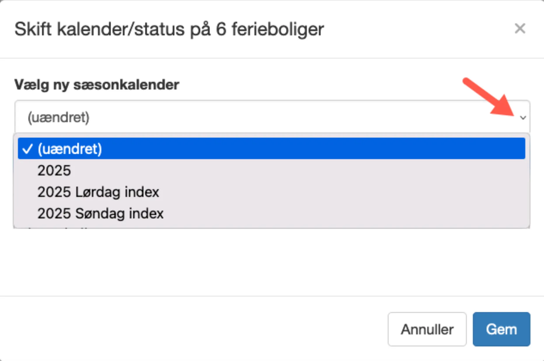 Skift kalenderstatus