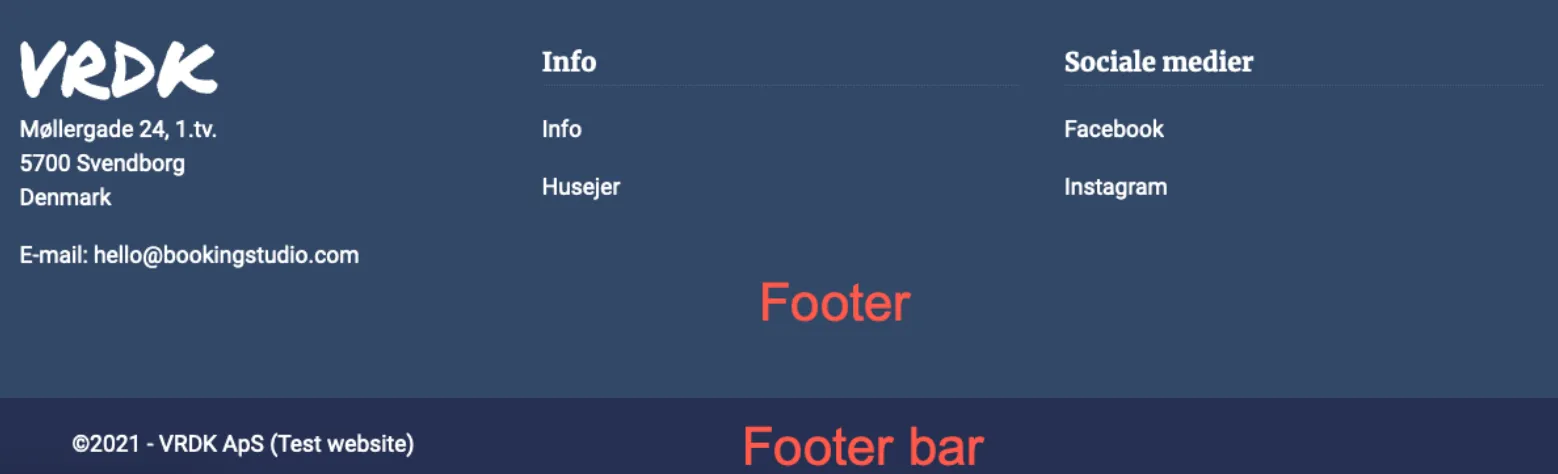 Footer bar