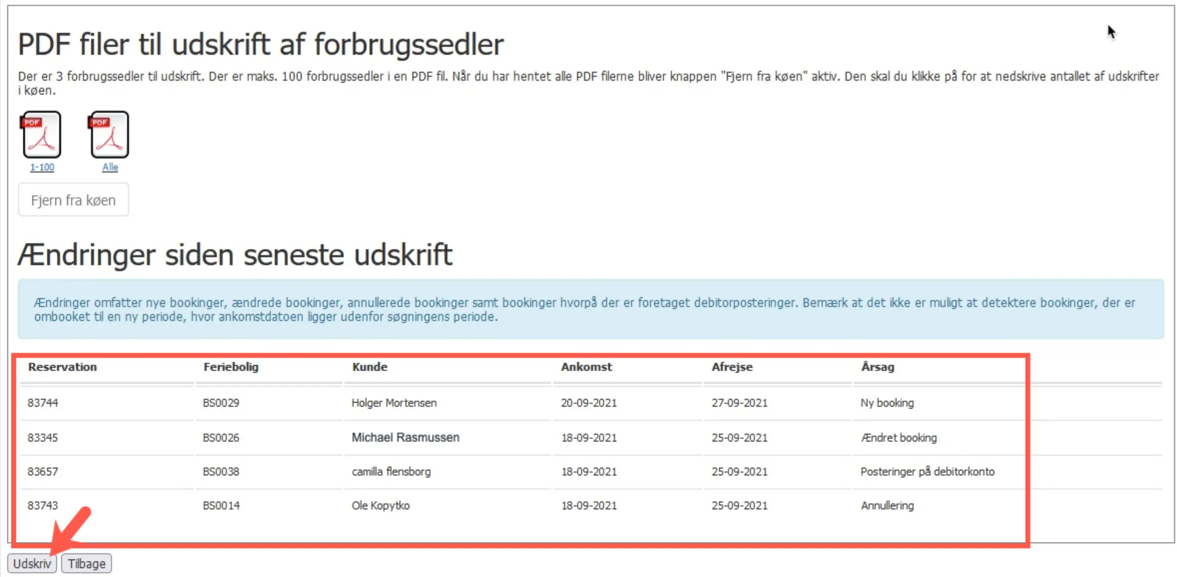 Information om ændringer