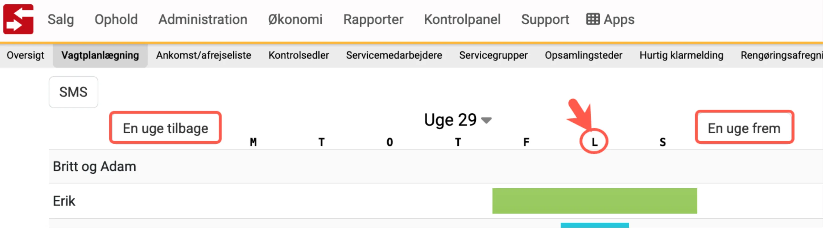 Find dato i vagtplanlægning