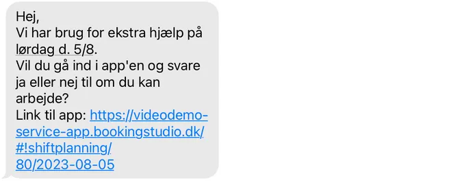 Servicemedarbejdere modtager et link