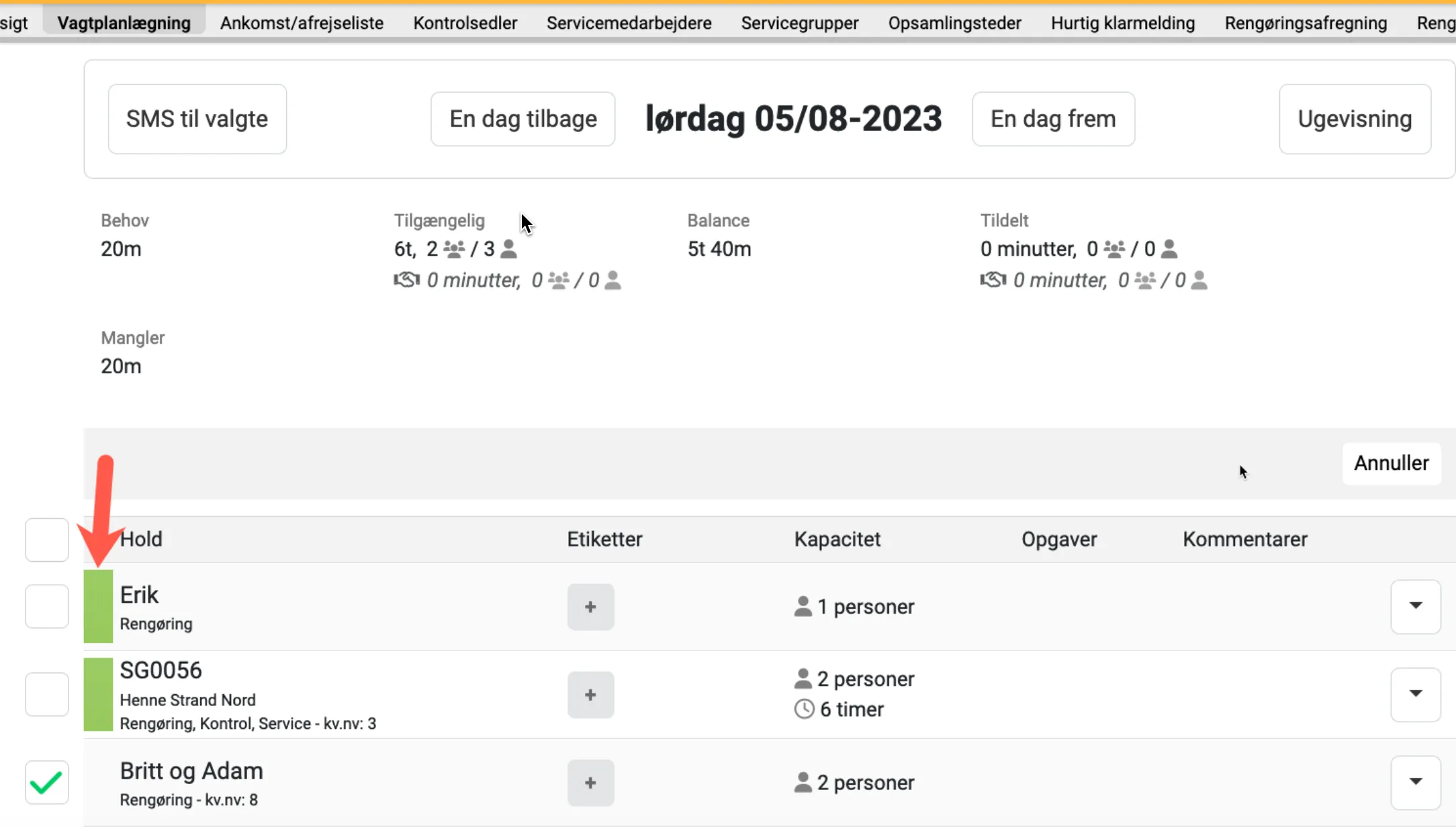 Svar registreres