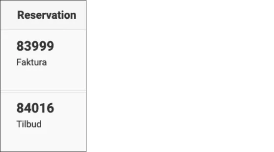 Reservationsnummer og status