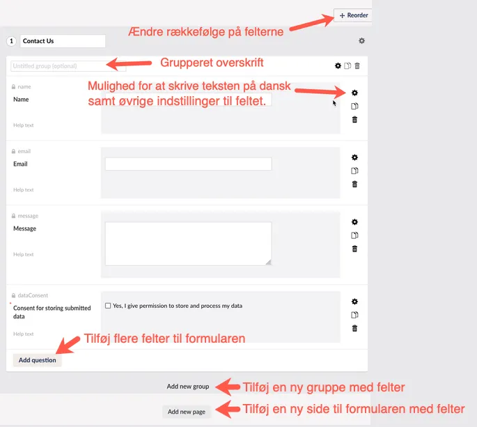 Rediger en formular