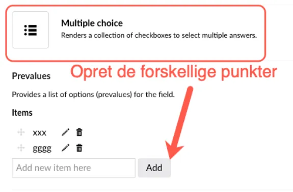 Svarmuligheden Multiple choice