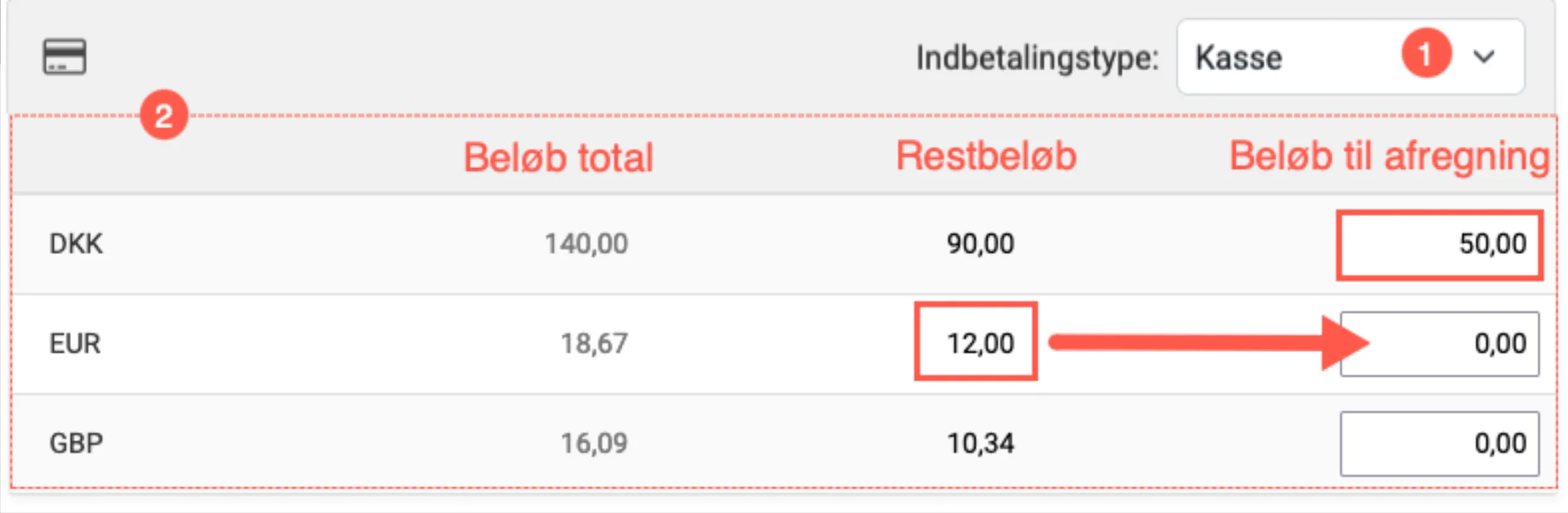 Betaling med forskellig valuta