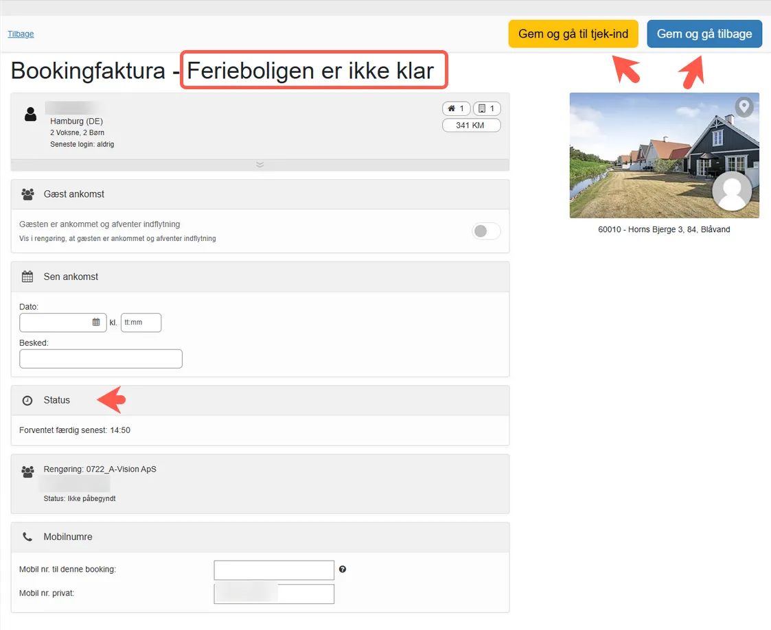 Feribolig ikke klar