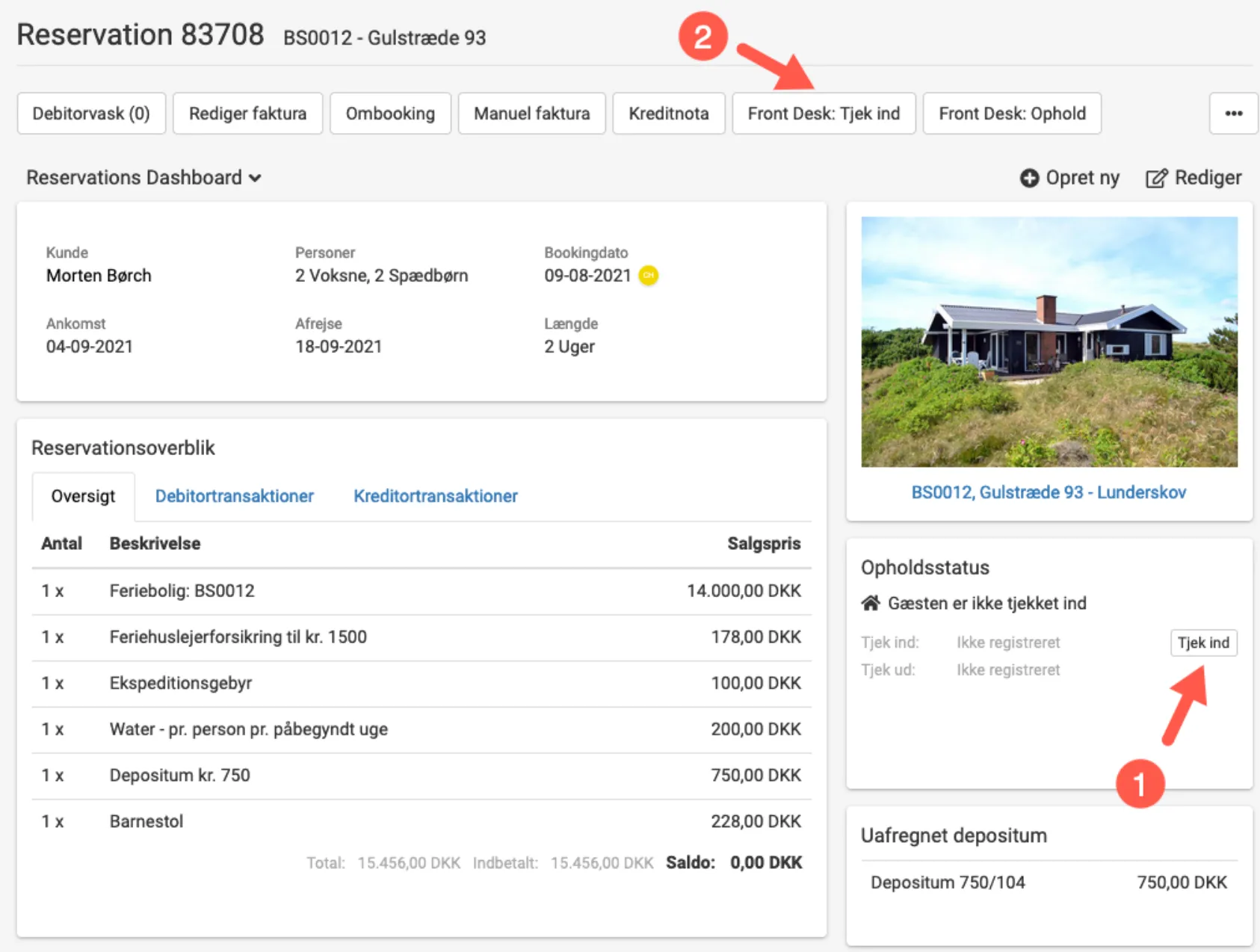 2 muligheder for tjek ind