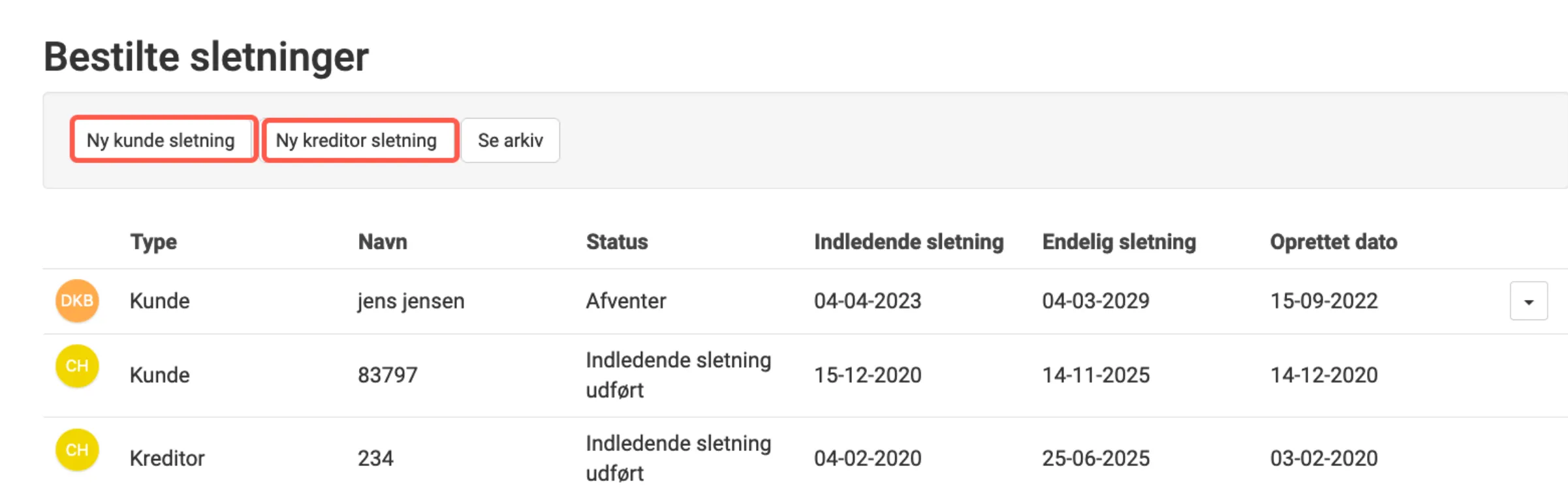 Vælg hvem der skal slettes