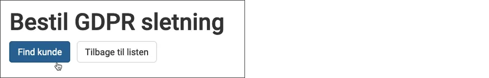 Ny kunde sletning