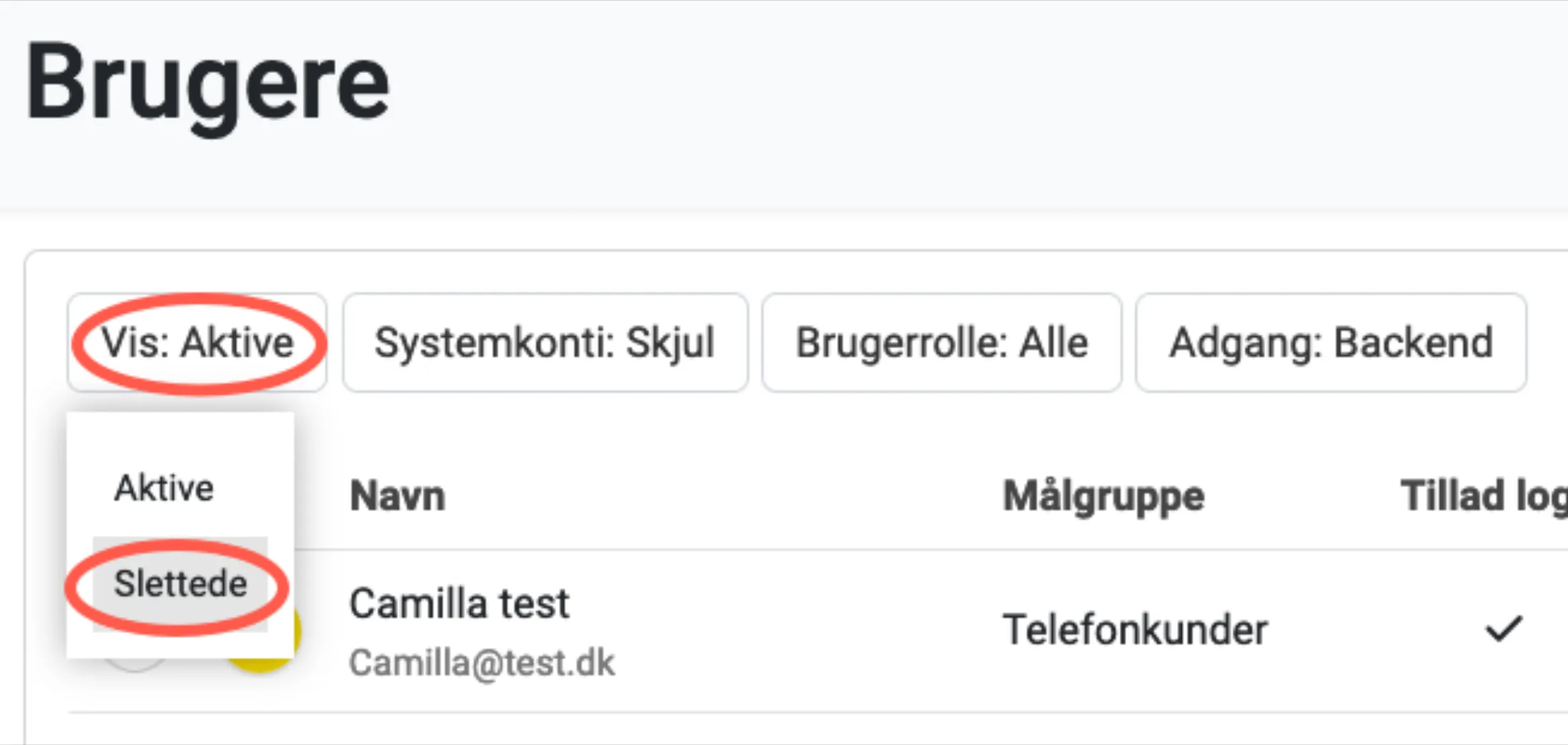 slettede brugere