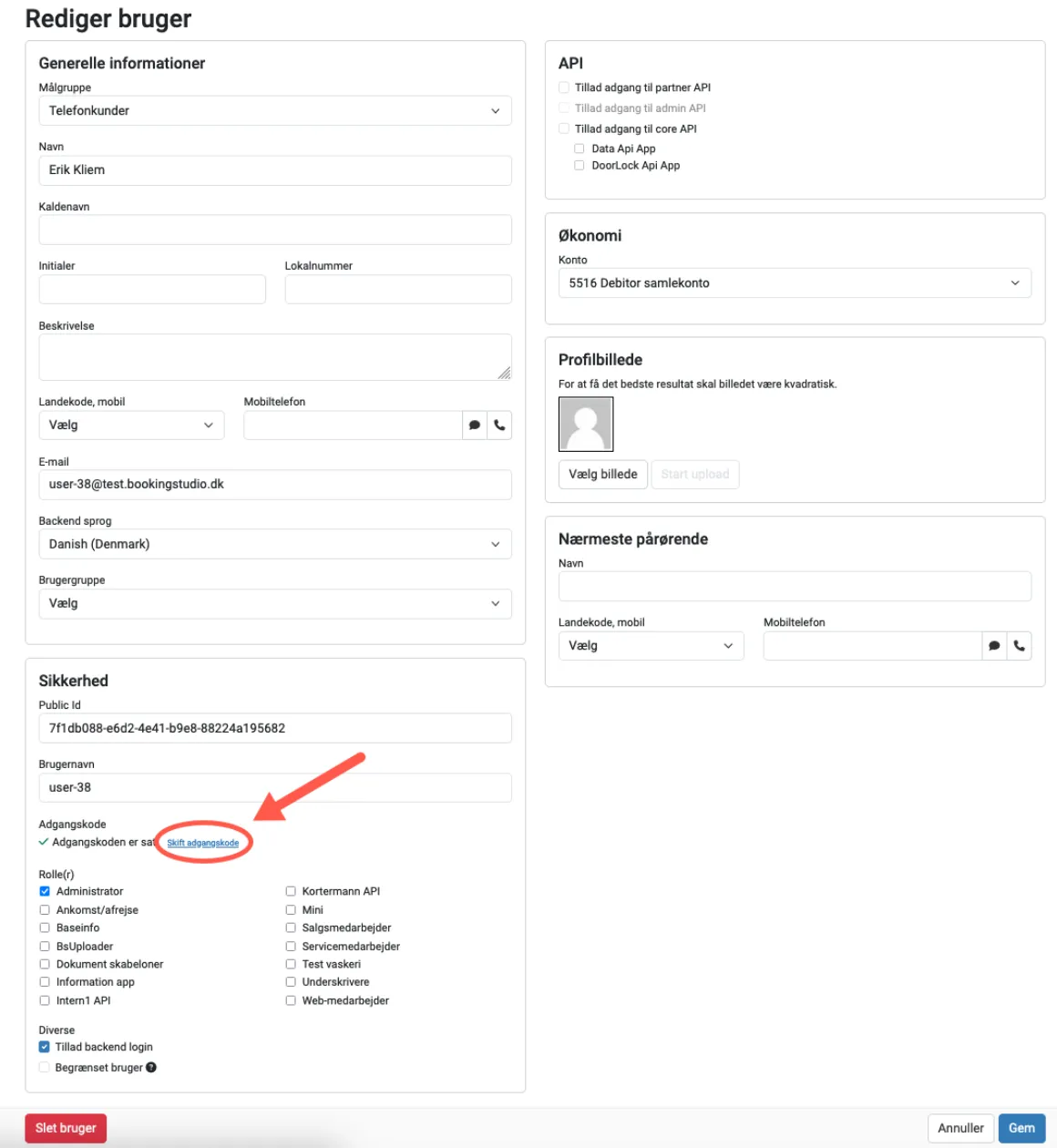 Gendannet info
