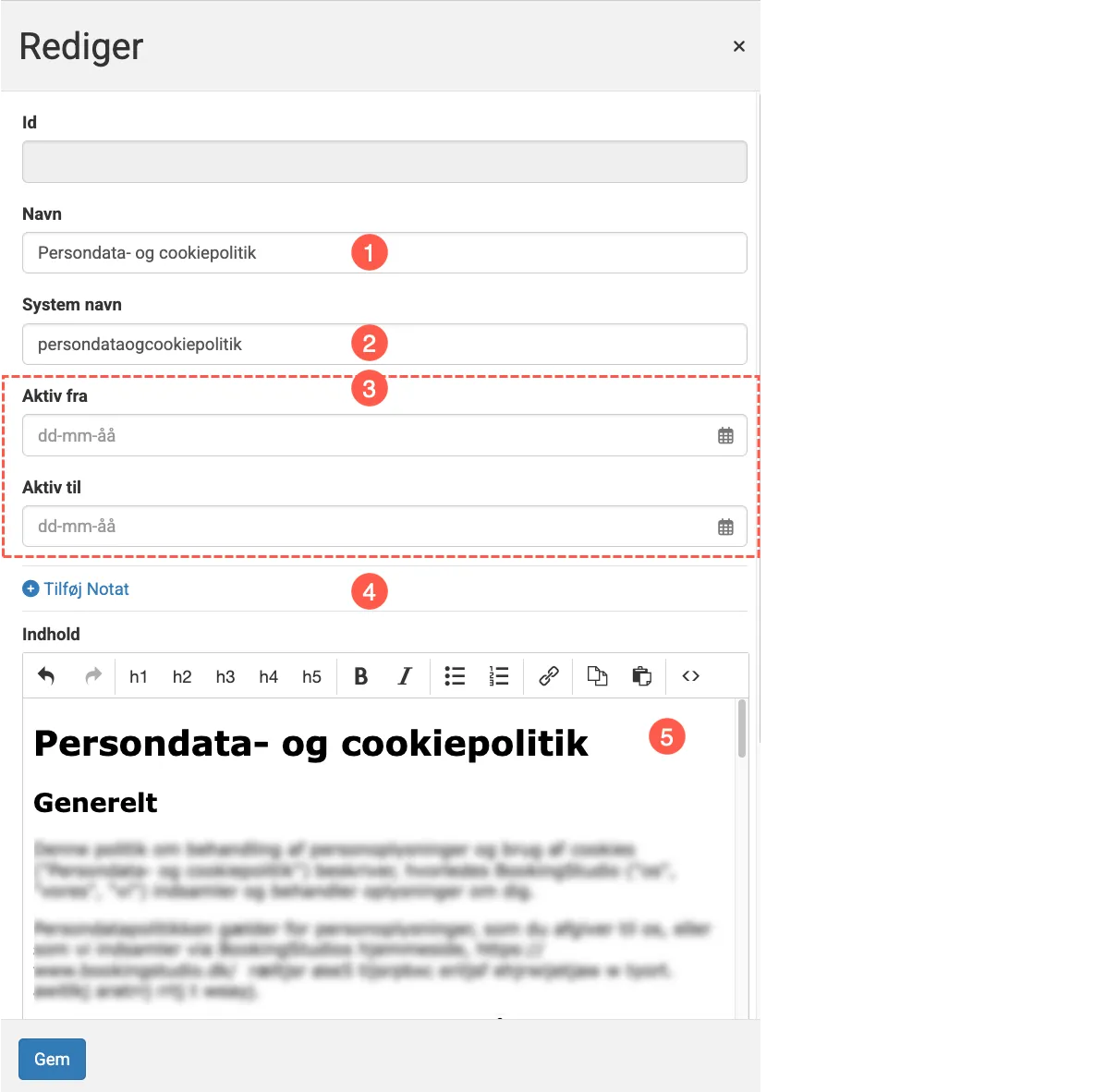 Opret en generel tekst