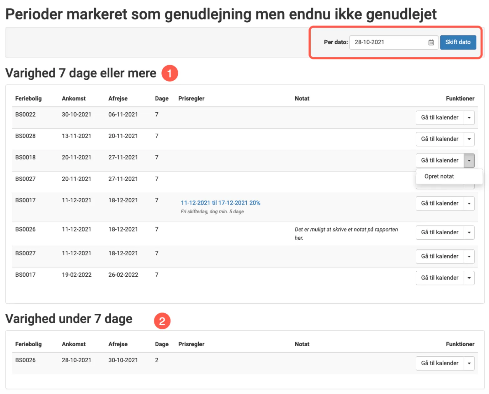 Indstillinger og resultat