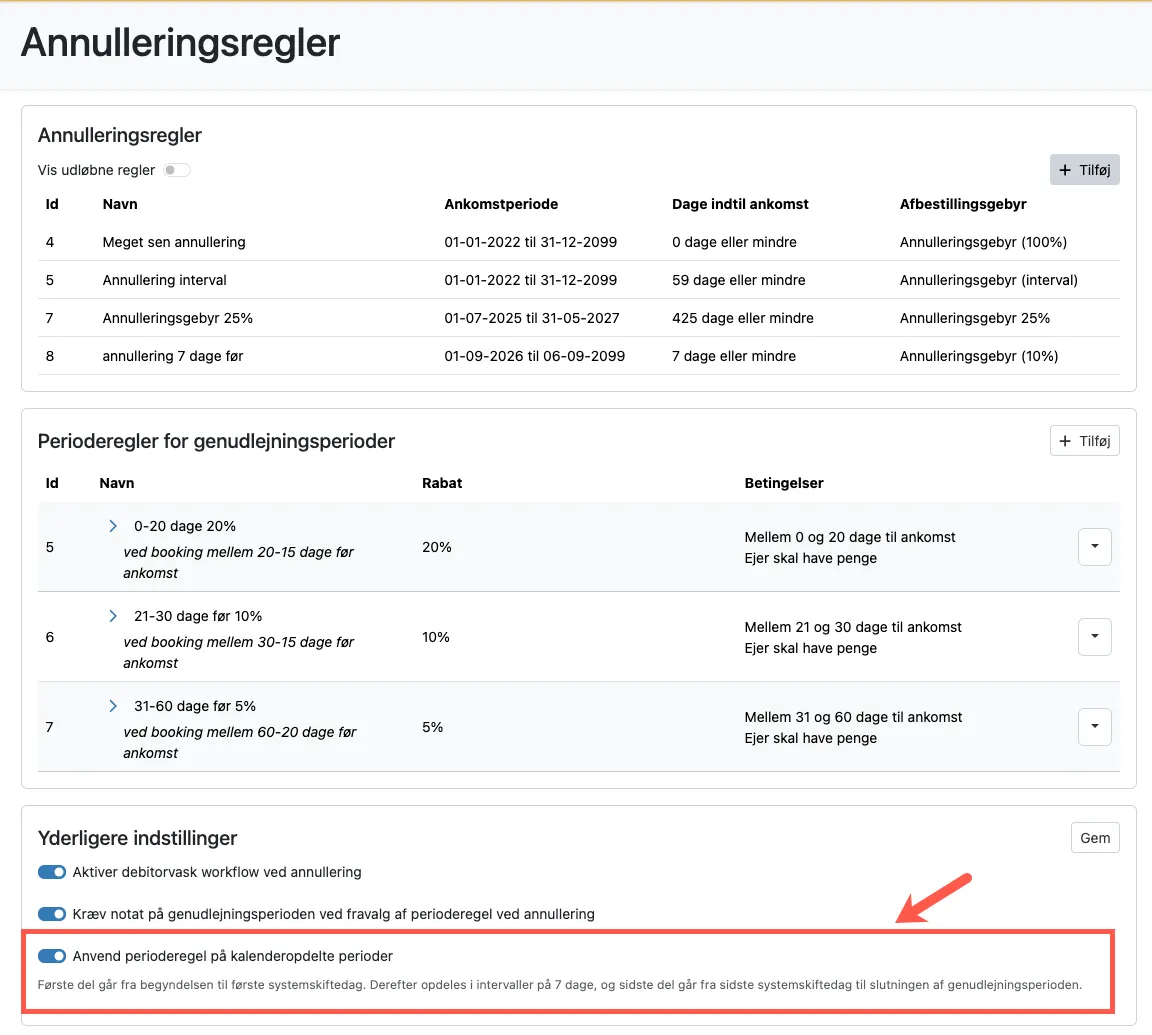 Anvend perioderegel på kalenderopdelte perioder