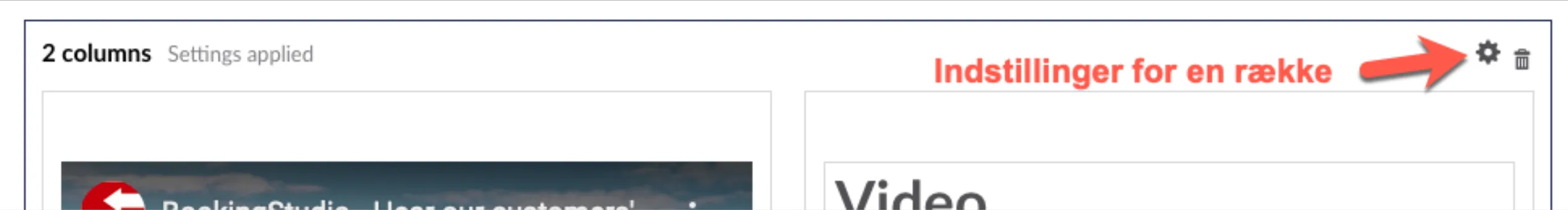 Indstillinger af en række