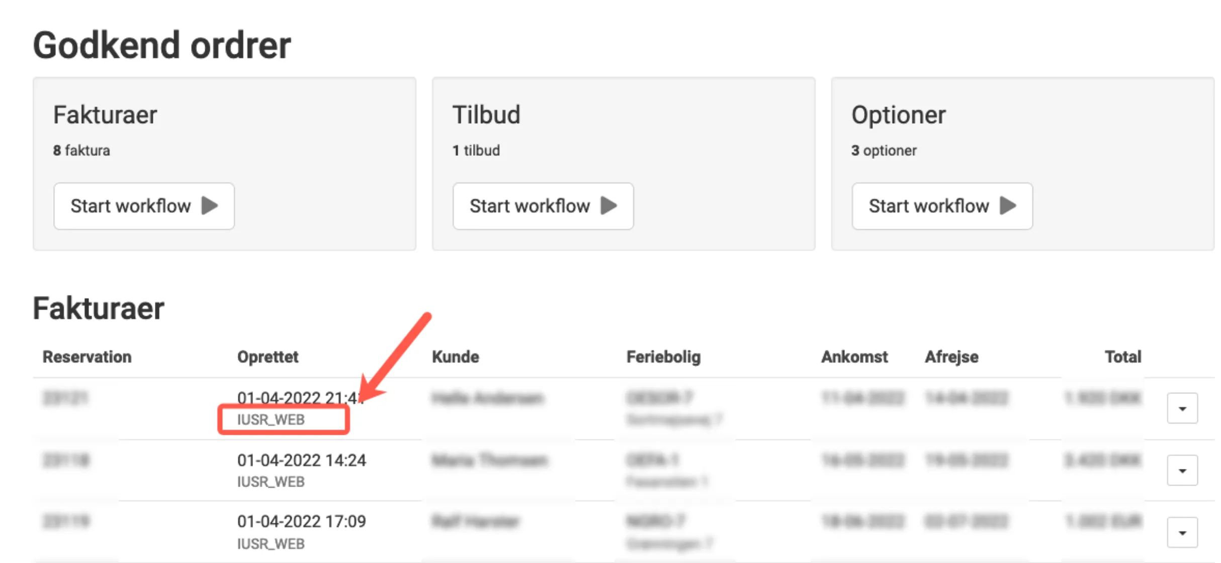 Booking ligger som faktura