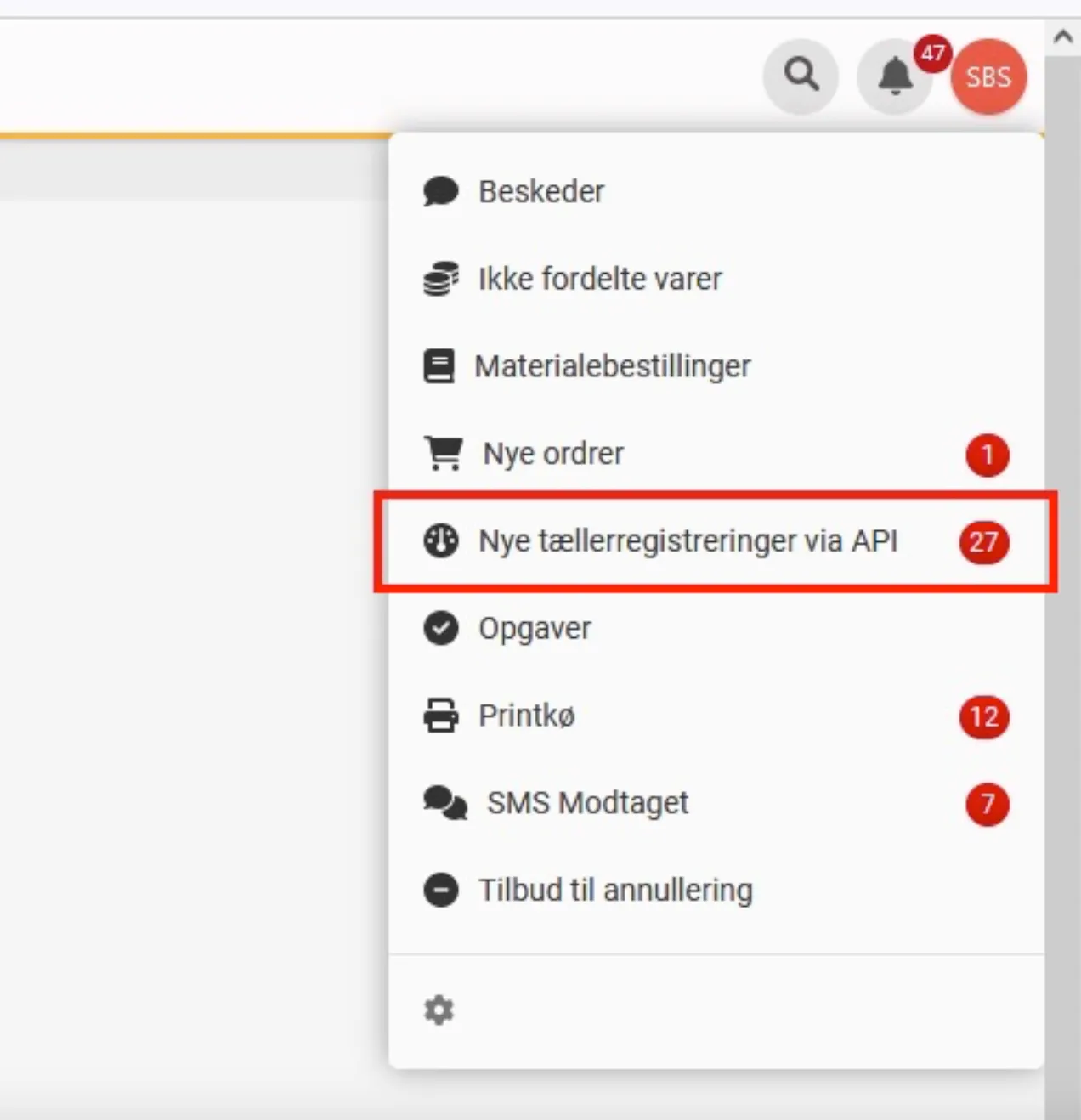 Tælleregistreringer afventer behandling