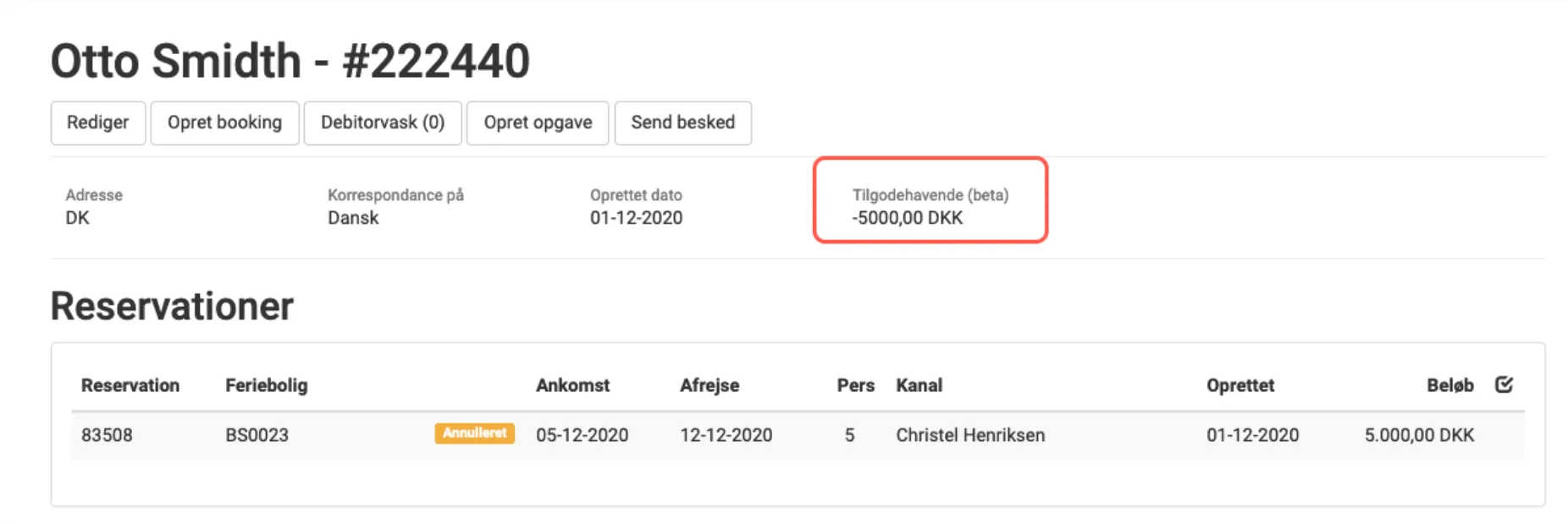 Debitor data