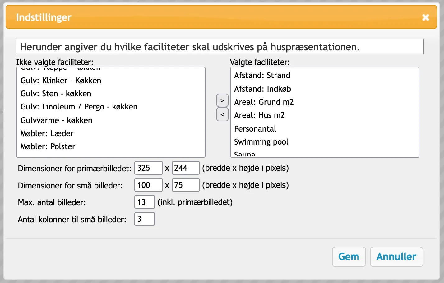 gæstens faciliteter