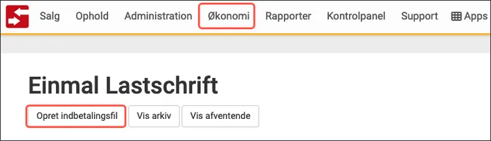 opret indbetalingsfil