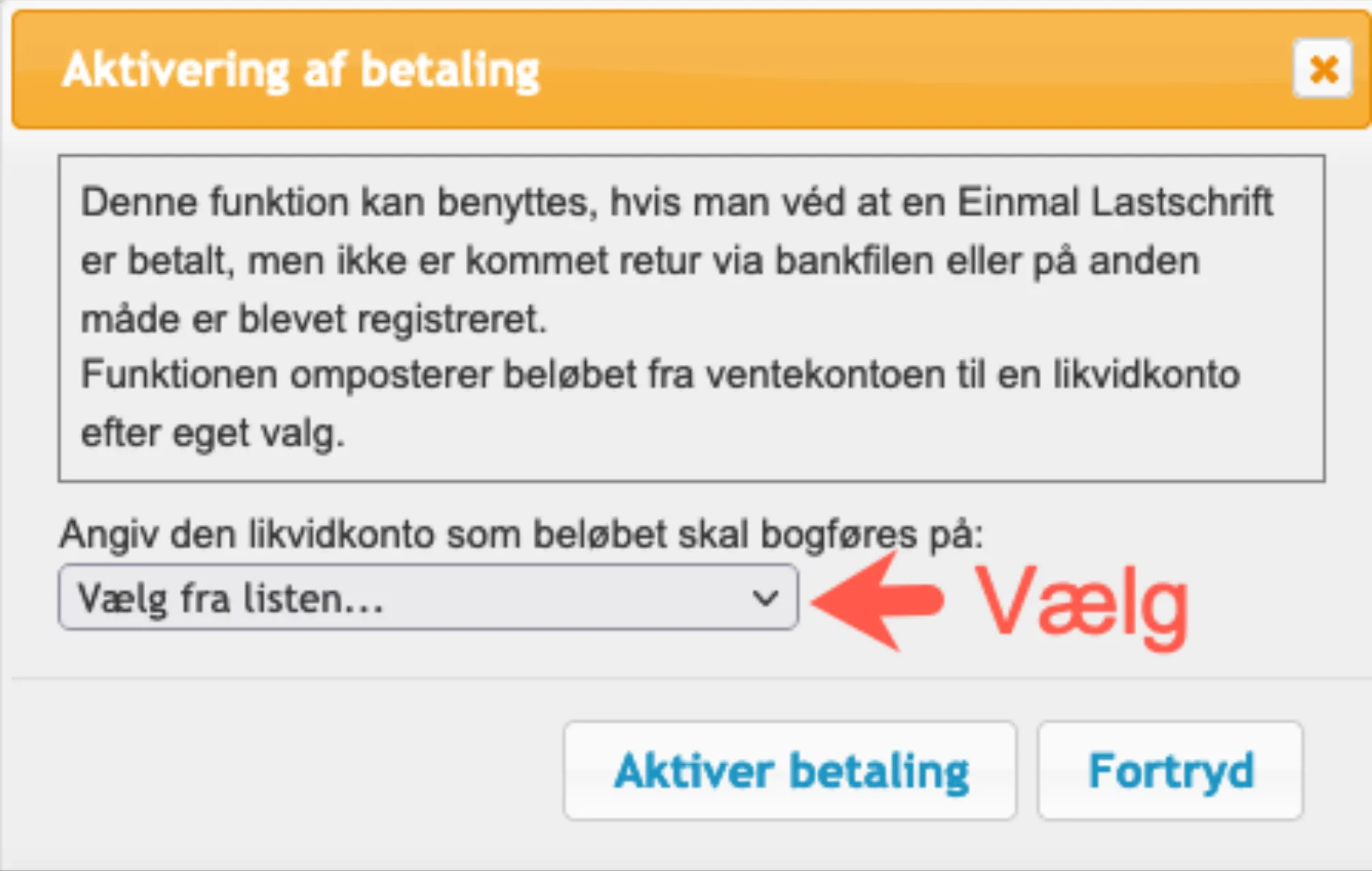 Aktivering af betaling