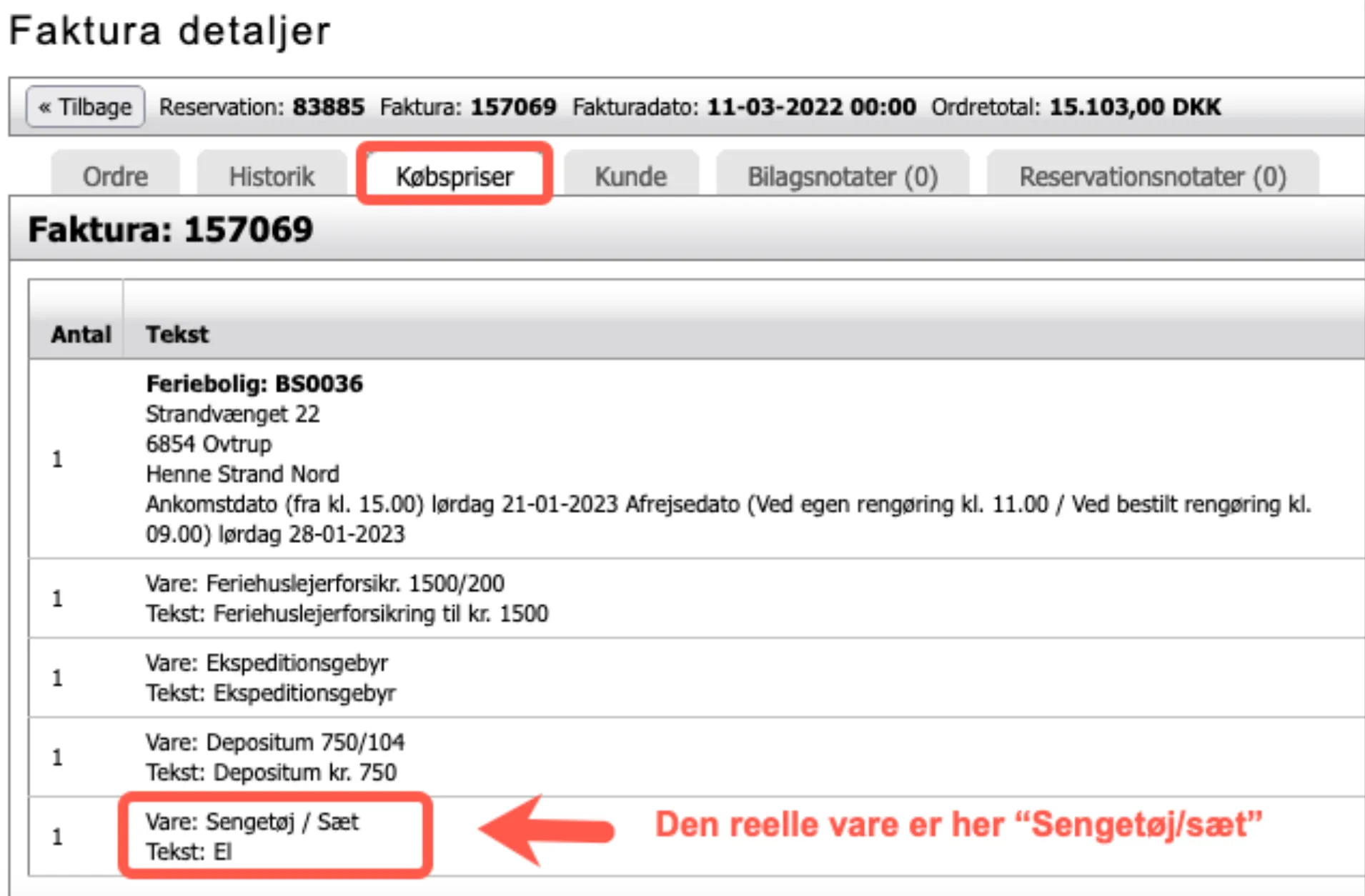 Hvilken vare er reelt brugt