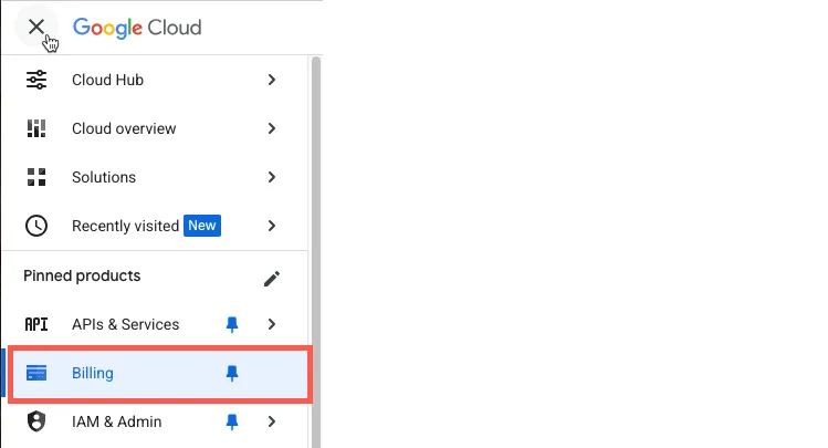 Vælg menupunktet Billing