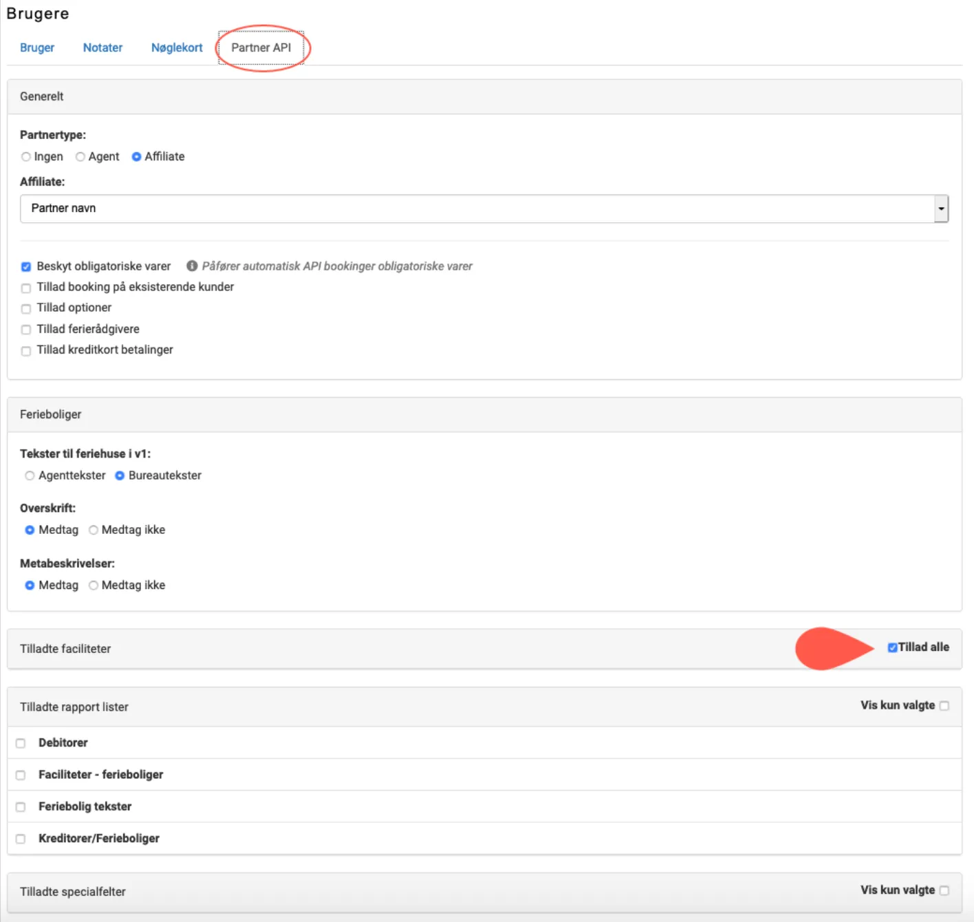 Vinget af i partner API