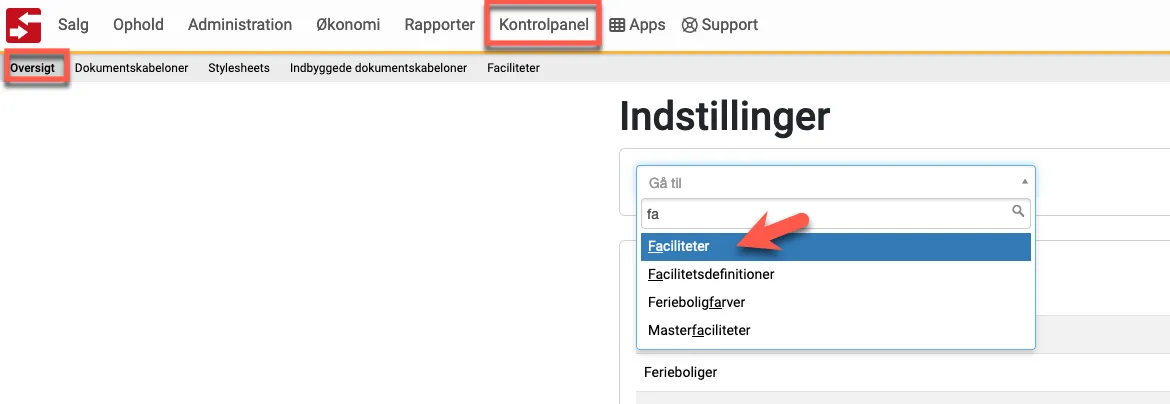 Søg facilitet