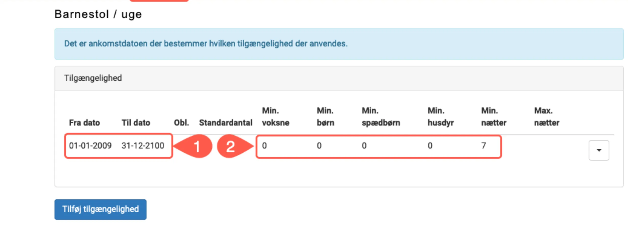 Tjek om der er kriterier på varen